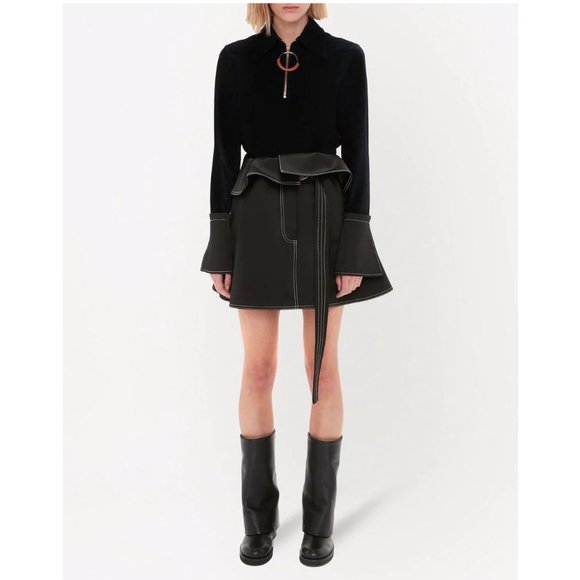 J.W Anderson Ring-Pull Long Sleeve Top / US 2 / Maglie Blue Chenille Flared Cuff - Picture 1 of 12